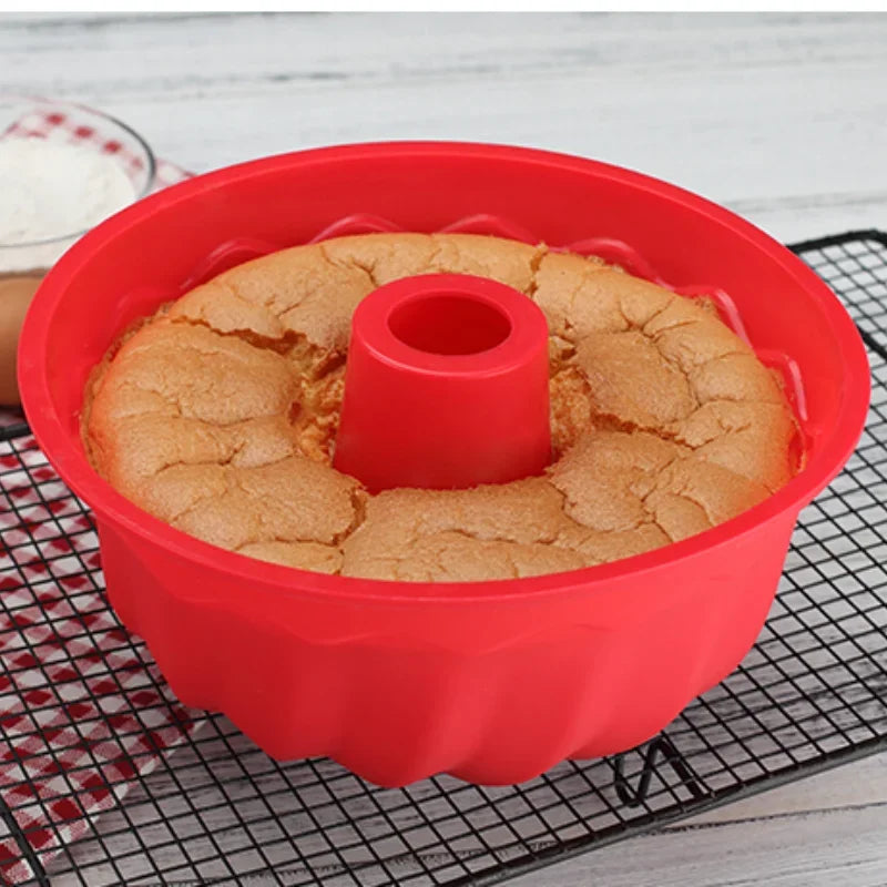 Silicone Cake Mold - 12 Hole Round Cupcake Pan | Nonstick, Oven Safe Bakeware - ZOOMNSTORE