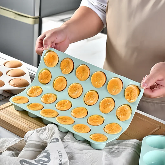 Silicone Cake Mold | 24-Hole Mini Muffin Tray - Non-Stick, Eco-Friendly Bakeware - ZOOMNSTORE