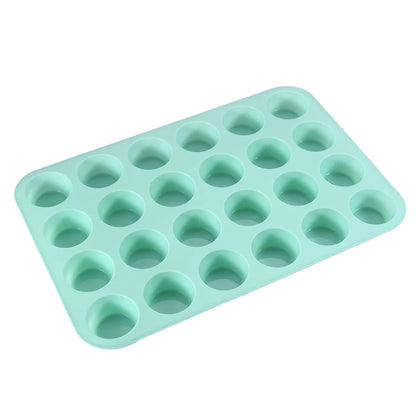 Silicone Cake Mold | 24-Hole Mini Muffin Tray - Non-Stick, Eco-Friendly Bakeware - ZOOMNSTORE