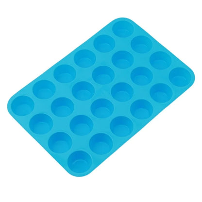 Silicone Cake Mold - 24 Hole Non-Stick Cupcake Baking Tray for Mini Muffin Pan - ZOOMNSTORE