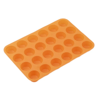 Silicone Cake Mold - 24 Hole Non-Stick Cupcake Baking Tray for Mini Muffin Pan - ZOOMNSTORE