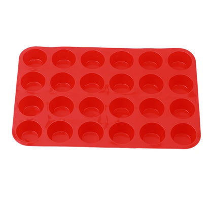 Silicone Cake Mold - 24 Hole Non-Stick Cupcake Baking Tray for Mini Muffin Pan - ZOOMNSTORE