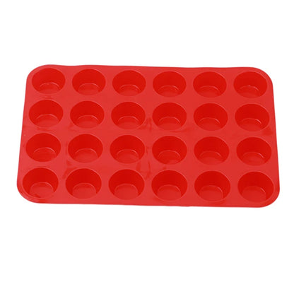 Silicone Cake Mold - 24 Hole Non-Stick Cupcake Baking Tray for Mini Muffin Pan - ZOOMNSTORE