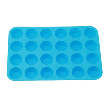 Silicone Cake Mold - 24 Hole Non-Stick Cupcake Baking Tray for Mini Muffin Pan - ZOOMNSTORE