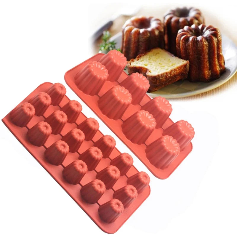 Silicone Cake Mold - 8/18 Cavity Non-Stick Baking Tray | Foldable, Heat Resistant - ZOOMNSTORE