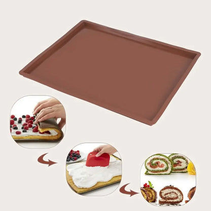 Silicone Cake Roll Mat – Non Toxic Baking Silicone Mat, Heat Resistant Pastry Liner - ZOOMNSTORE