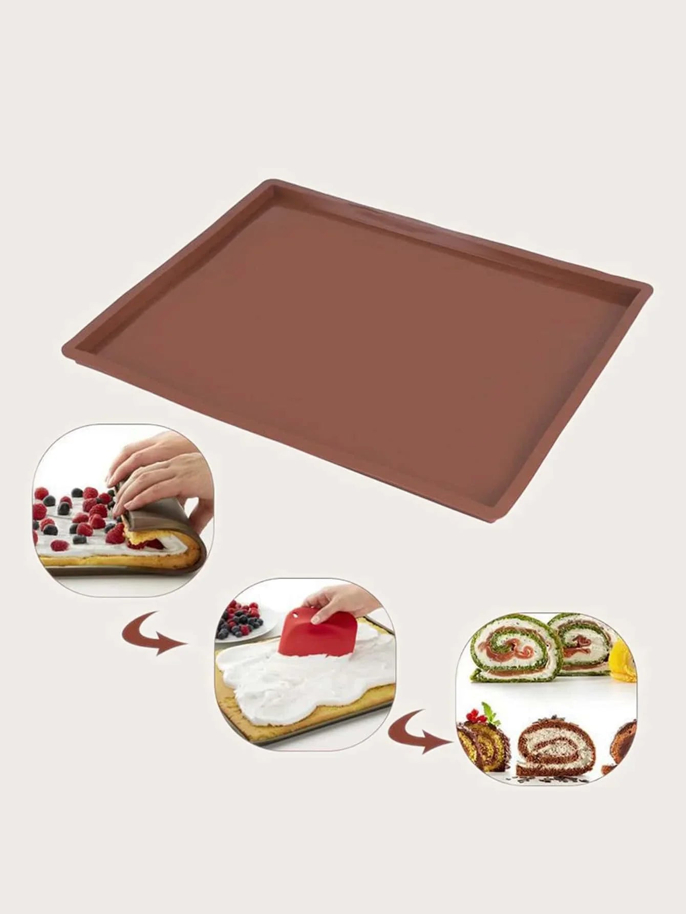Silicone Cake Roll Mat – Non Toxic Baking Silicone Mat, Heat Resistant Pastry Liner - ZOOMNSTORE