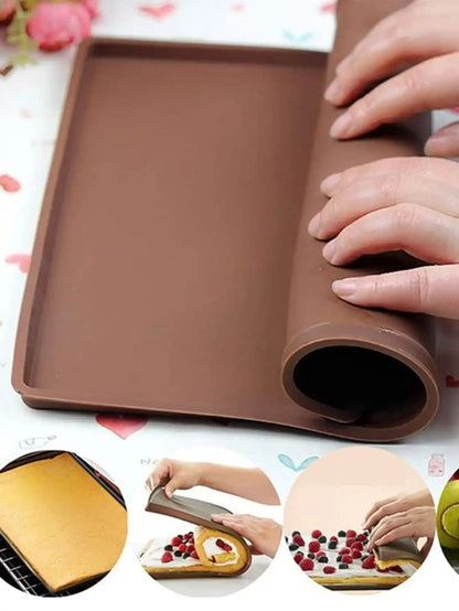 Silicone Cake Roll Mat – Non Toxic Baking Silicone Mat, Heat Resistant Pastry Liner - ZOOMNSTORE