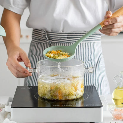 Silicone Spatula with Wooden Handle - Heat-Resistant Non-Stick Kitchen Tool - ZOOMNSTORE