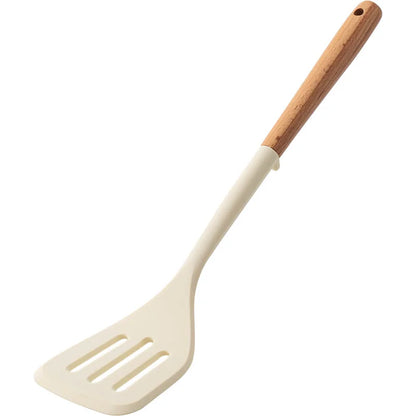 Silicone Spatula with Wooden Handle - Heat-Resistant Non-Stick Kitchen Tool - ZOOMNSTORE