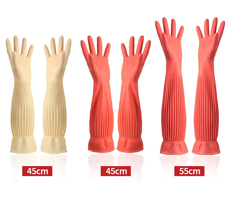 Silicone Dishwashing Gloves – Waterproof Kitchen Cleaning Gloves With Rubber Scrubber - ZOOMNSTORE
