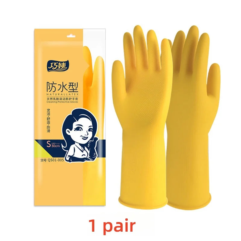 Silicone Dishwashing Gloves – Waterproof Kitchen Cleaning Gloves With Rubber Scrubber - ZOOMNSTORE