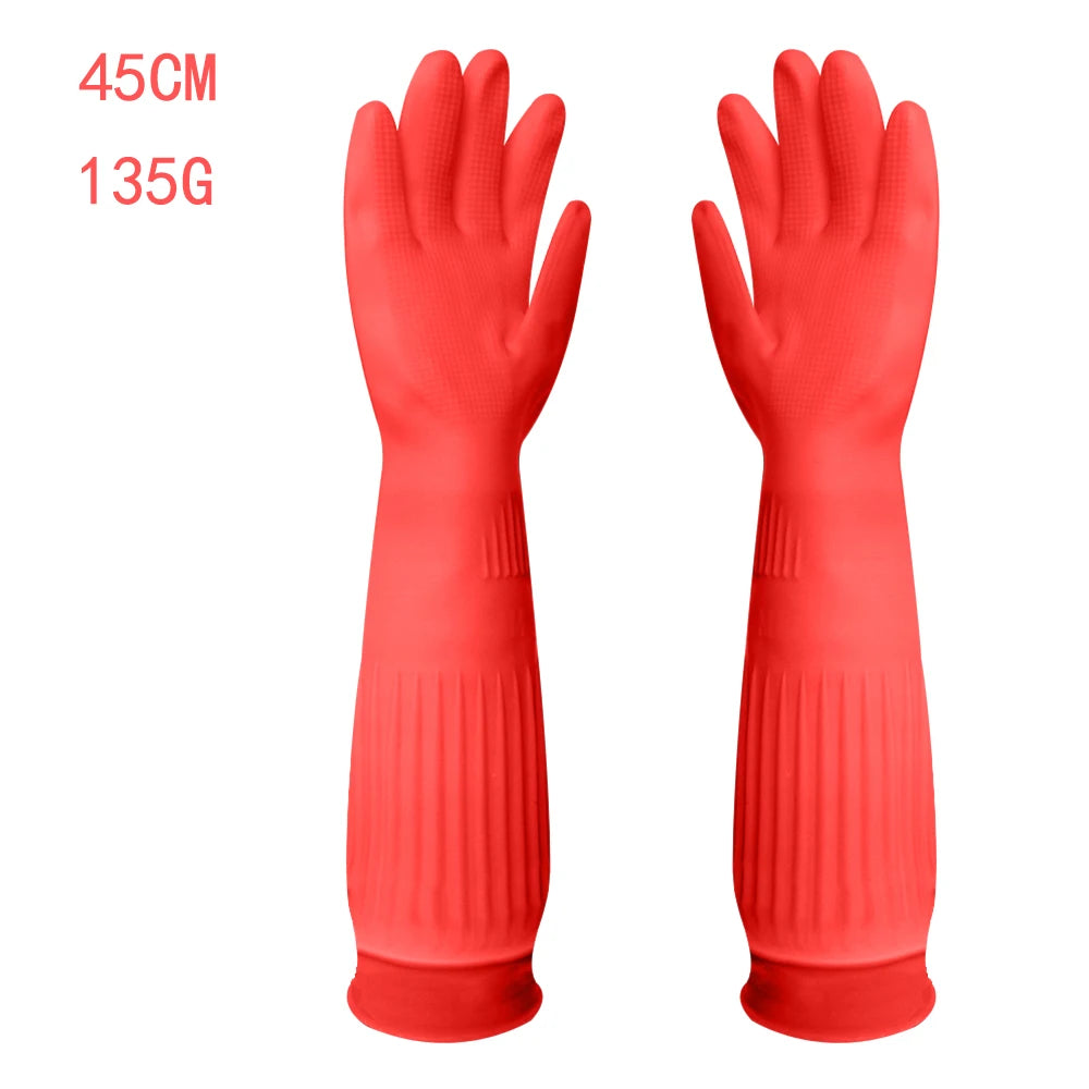 Silicone Dishwashing Gloves – Waterproof Kitchen Cleaning Gloves With Rubber Scrubber - ZOOMNSTORE