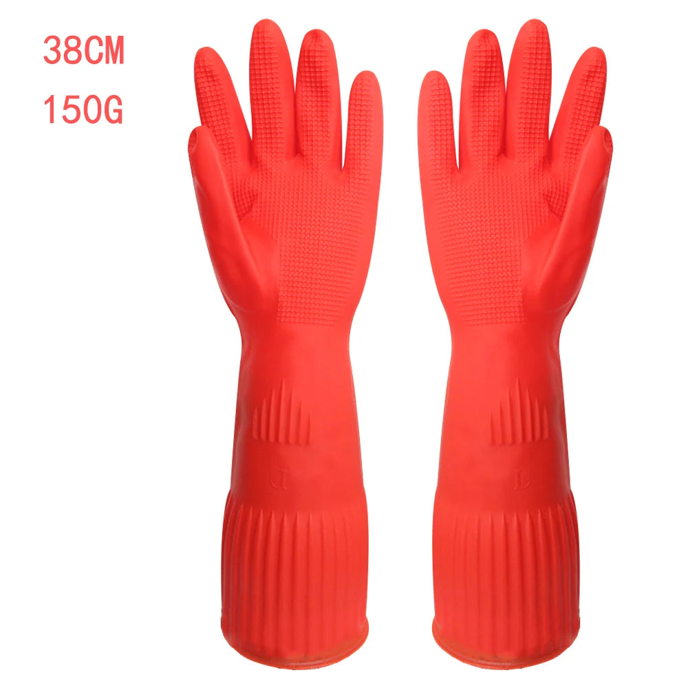 Silicone Dishwashing Gloves – Waterproof Kitchen Cleaning Gloves With Rubber Scrubber - ZOOMNSTORE