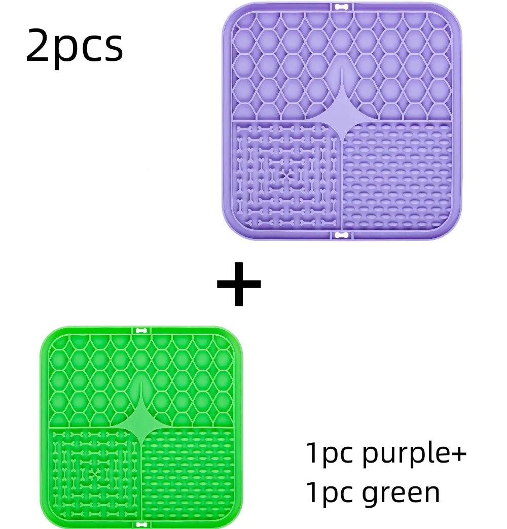 Silicone Dog Lick Mat - Slow Feeder  Bathing Distraction Tool - ZOOMNSTORE