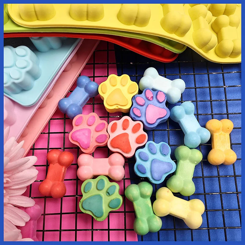 Silicone Dog Paw Molds - Non Stick Puppy Paw Ice Molds for Chocolate Candy & Jelly Treats - ZOOMNSTORE