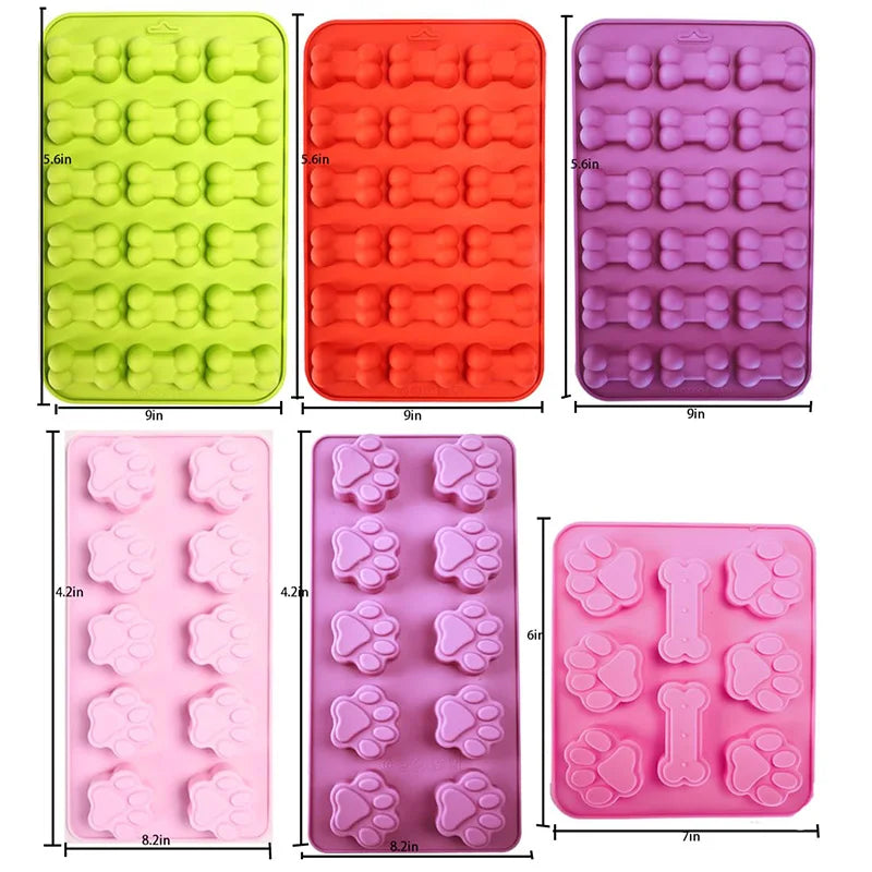 Silicone Dog Paw Molds - Non Stick Puppy Paw Ice Molds for Chocolate Candy & Jelly Treats - ZOOMNSTORE