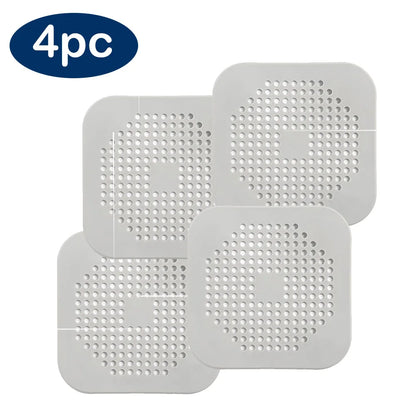 Shower Drain Cover Hair Catcher Flat Silicone Plug Stopper for Bathroom Kitchen Sink Bathtub Strainer TPR Protector - ZOOMNSTORE