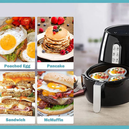 Silicone Egg Mold | 3 Cavity Reusable Muffin Baking Mold - Nonstick Heat Resistant Bakeware - ZOOMNSTORE