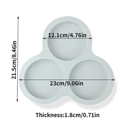Silicone Egg Mold | 3 Cavity Reusable Muffin Baking Mold - Nonstick Heat Resistant Bakeware - ZOOMNSTORE