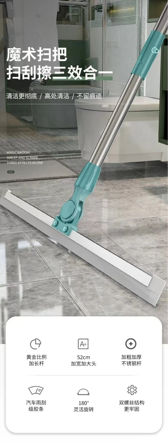 Silicone Floor Mop - Magic Broom Sweeper for Bathroom & Kitchen Floor Cleaning - ZOOMNSTORE