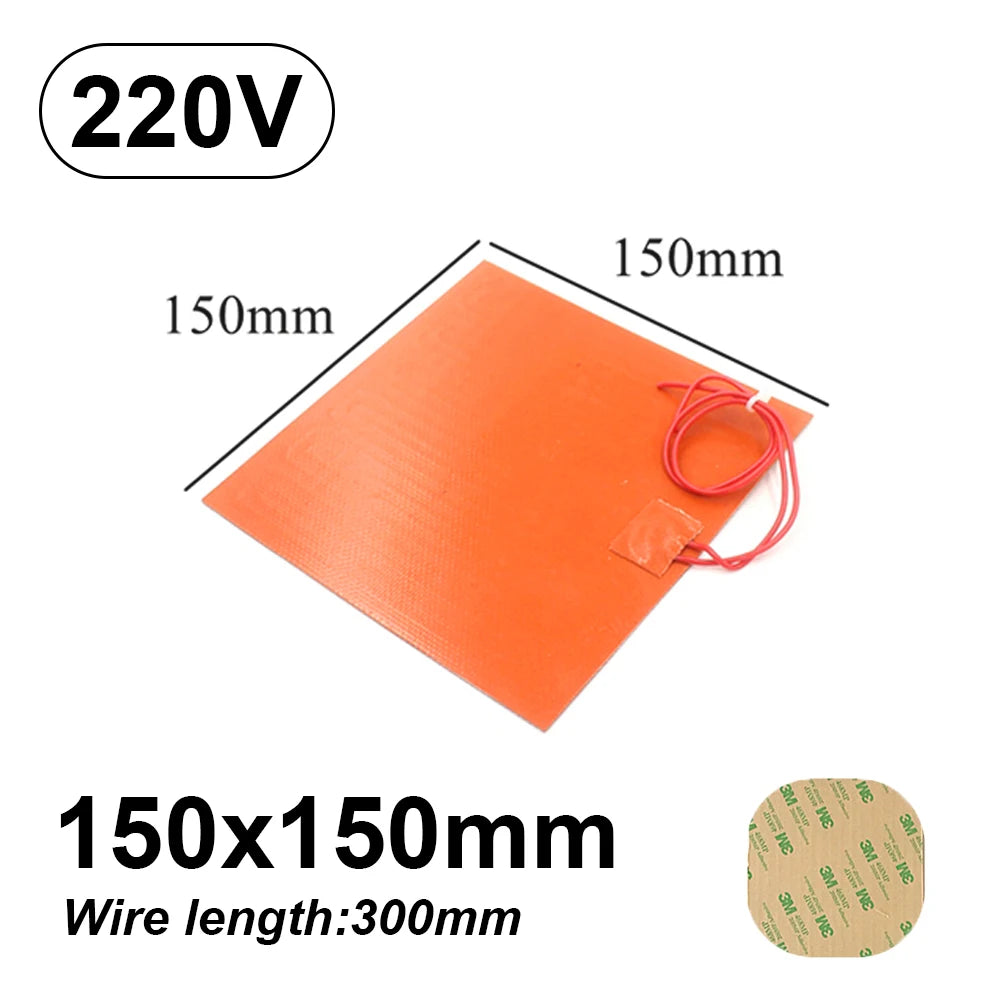Silicone Heating Pad - Flexible Waterproof Rubber Heater Band for 3D Printer Bed - ZOOMNSTORE