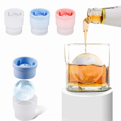 Silicone Ice Ball Mold - Round Ice Cube Mold Set for Whiskey & Cocktail Drinks - ZOOMNSTORE