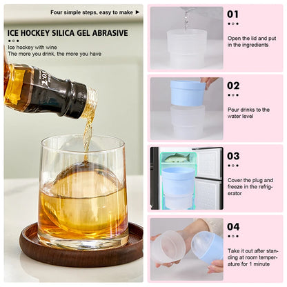 Silicone Ice Ball Mold - Round Ice Cube Mold Set for Whiskey & Cocktail Drinks - ZOOMNSTORE