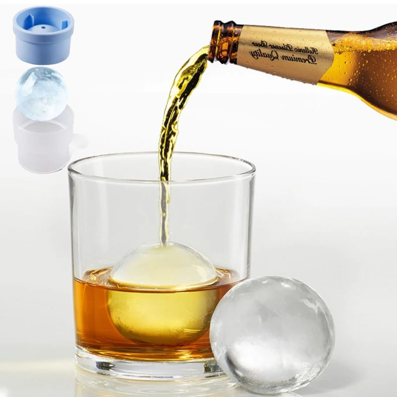 Silicone Ice Ball Mold - Round Ice Cube Mold Set for Whiskey & Cocktail Drinks - ZOOMNSTORE