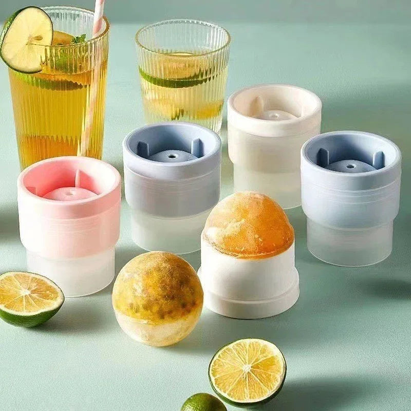 Silicone Ice Ball Mold - Round Ice Cube Mold Set for Whiskey & Cocktail Drinks - ZOOMNSTORE