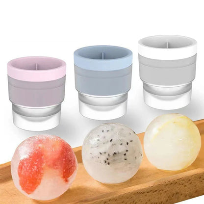 Silicone Ice Ball Mold - Round Ice Cube Mold Set for Whiskey & Cocktail Drinks - ZOOMNSTORE