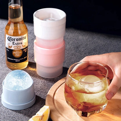 Silicone Ice Ball Mold - Round Ice Cube Mold Set for Whiskey & Cocktail Drinks - ZOOMNSTORE
