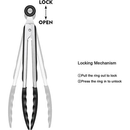 Silicone Kitchen Tongs - Non-Stick BBQ  Salad Serving Utensils - ZOOMNSTORE