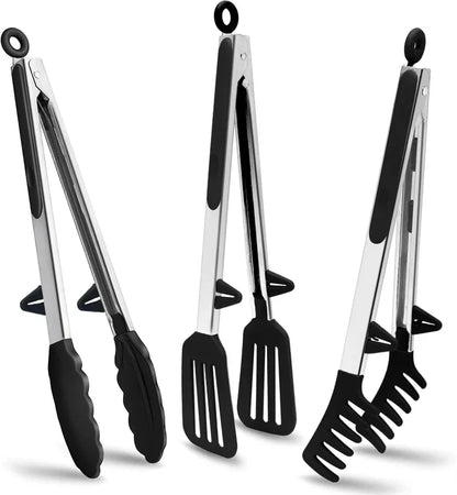 Silicone Kitchen Tongs - Non-Stick BBQ  Salad Serving Utensils - ZOOMNSTORE