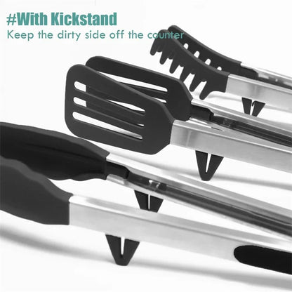 Silicone Kitchen Tongs - Non-Stick BBQ  Salad Serving Utensils - ZOOMNSTORE