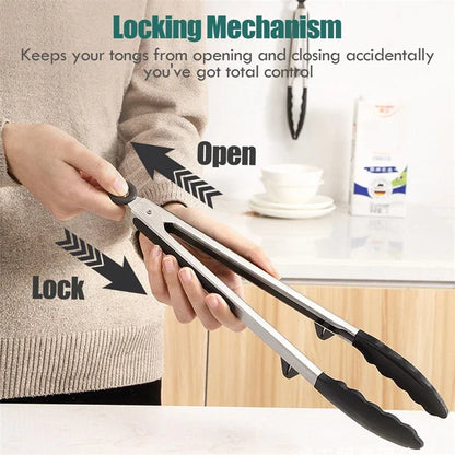 Silicone Kitchen Tongs - Non-Stick BBQ  Salad Serving Utensils - ZOOMNSTORE