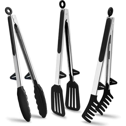 Silicone Kitchen Tongs - Non-Stick BBQ  Salad Serving Utensils - ZOOMNSTORE