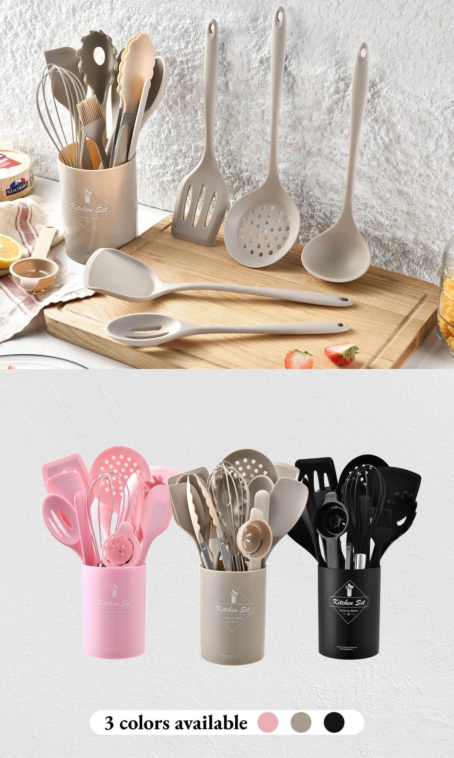 Silicone Kitchen Utensils - 15 Piece Food Grade Silicone Cooking Tool Set | Heat Resistant, Eco-Friendly Kitchenware - ZOOMNSTORE