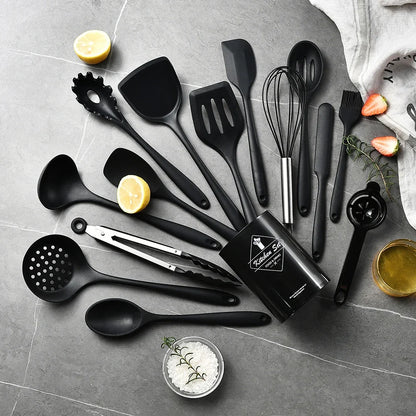 Silicone Kitchen Utensils - 15 Piece Food Grade Silicone Cooking Tool Set | Heat Resistant, Eco-Friendly Kitchenware - ZOOMNSTORE