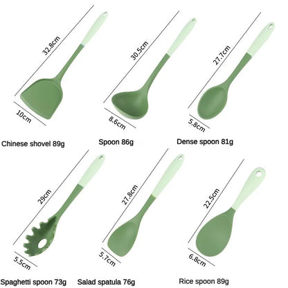Silicone Kitchen Utensils | 6-Piece Heat Resistant Cooking Tool Set with Spatula, Ladle & Spoon - ZOOMNSTORE