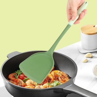 Silicone Kitchen Utensils | 6-Piece Heat Resistant Cooking Tool Set with Spatula, Ladle & Spoon - ZOOMNSTORE