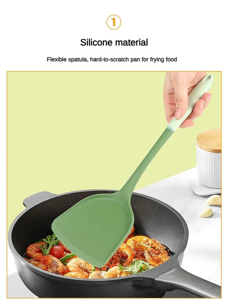 Silicone Kitchen Utensils | 6-Piece Heat Resistant Cooking Tool Set with Spatula, Ladle & Spoon - ZOOMNSTORE