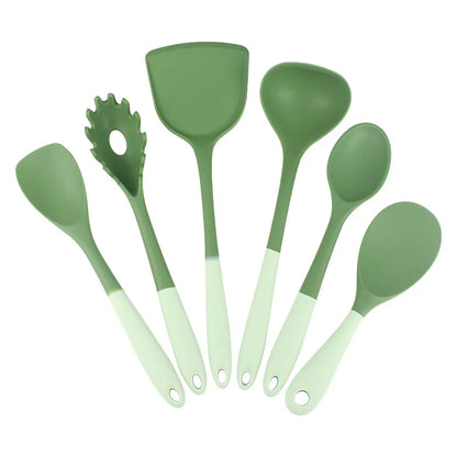 Silicone Kitchen Utensils | 6-Piece Heat Resistant Cooking Tool Set with Spatula, Ladle & Spoon - ZOOMNSTORE
