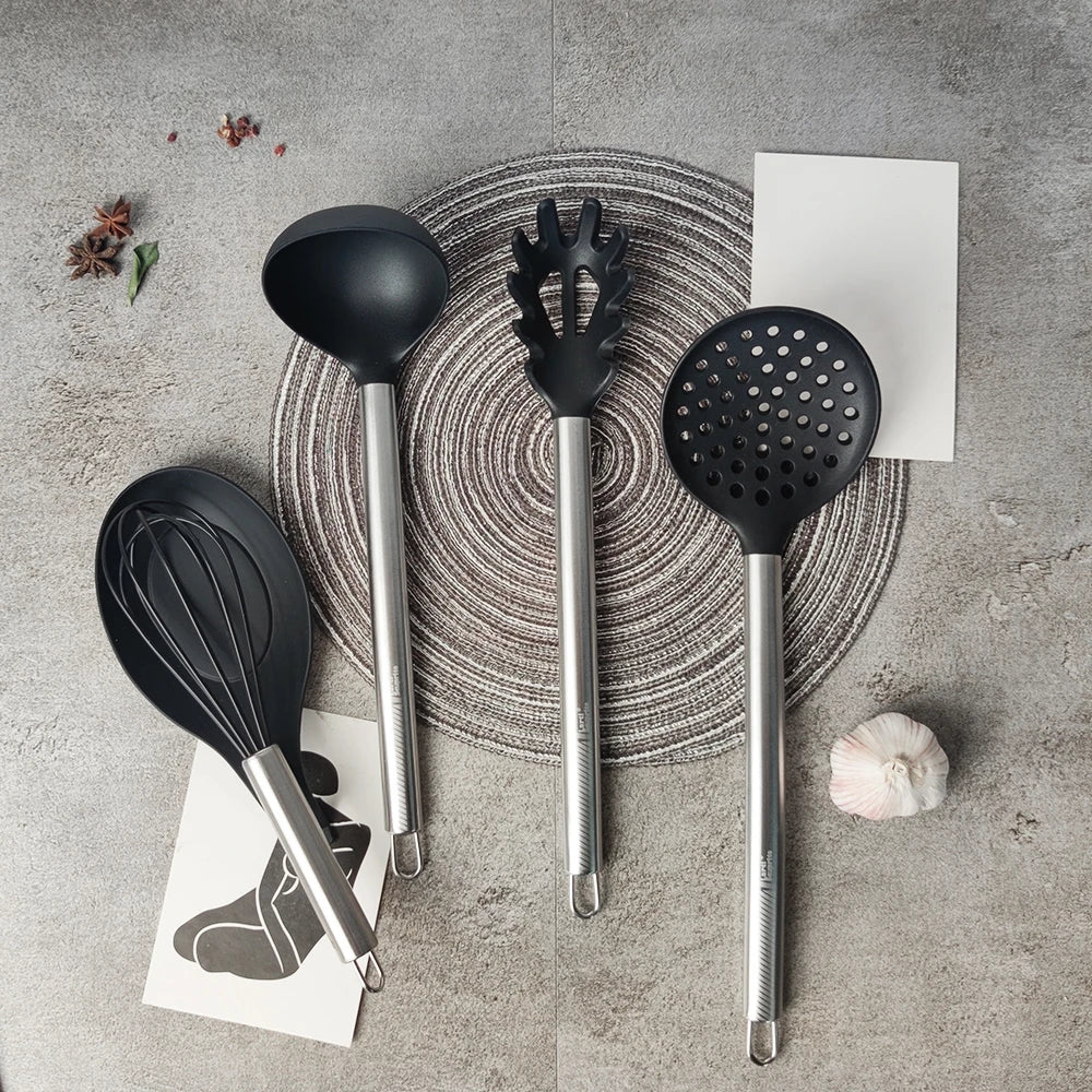 Silicone Kitchen Utensils – Heat Resistant Cooking Tool Sets with Stainless Steel Handle - ZOOMNSTORE