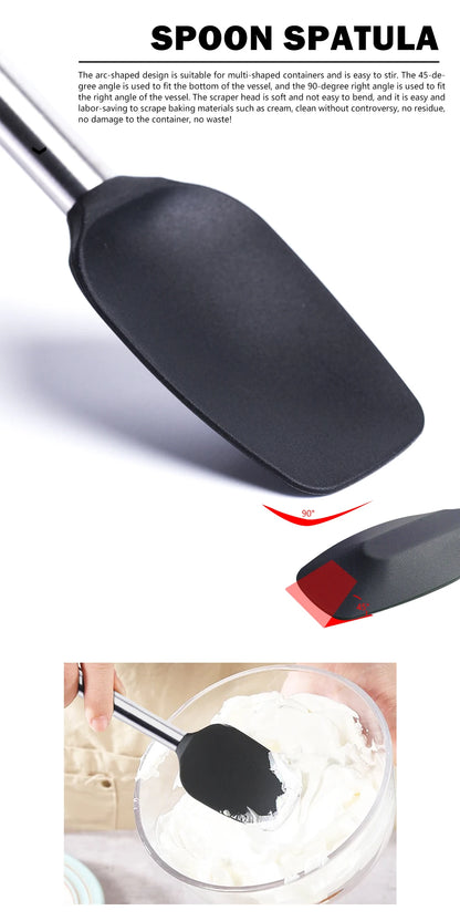Silicone Kitchen Utensils – Heat Resistant Cooking Tool Sets with Stainless Steel Handle - ZOOMNSTORE