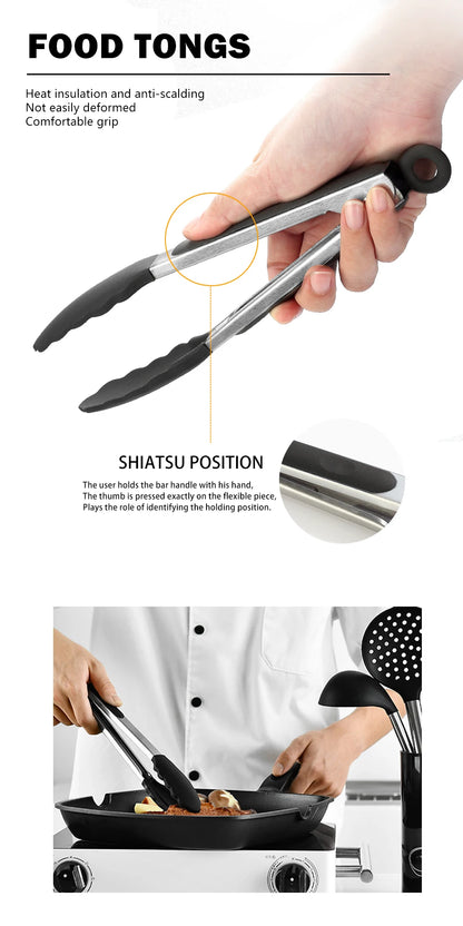 Silicone Kitchen Utensils – Heat Resistant Cooking Tool Sets with Stainless Steel Handle - ZOOMNSTORE