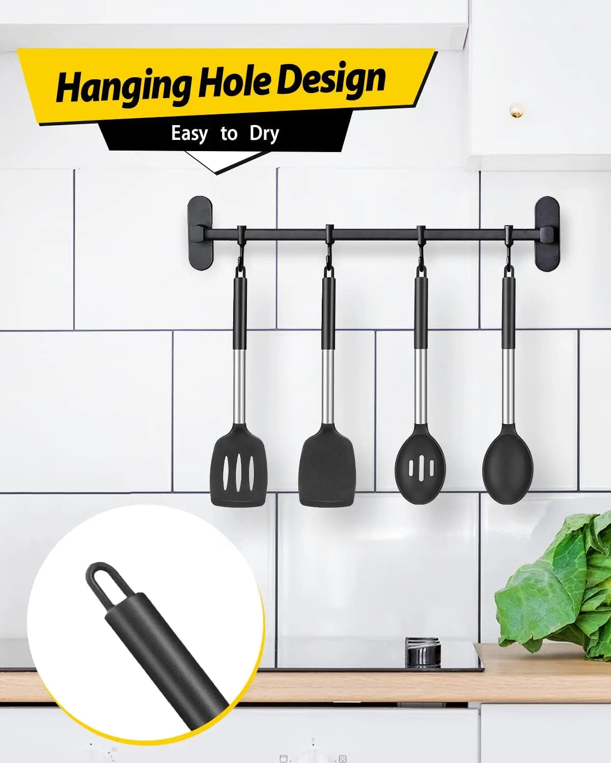 Silicone Kitchenware Set – 4PCS Eco-Friendly Cooking Tools with Stainless Steel Handles - ZOOMNSTORE