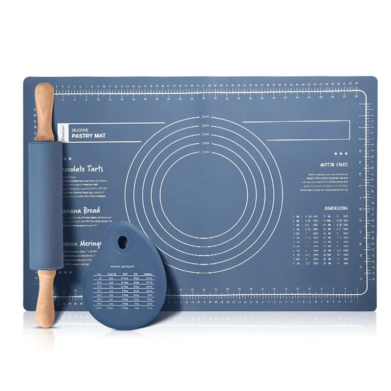 Silicone Kneading Pad | Large Non-Slip Food Grade Dough Rolling Mat Set - ZOOMNSTORE