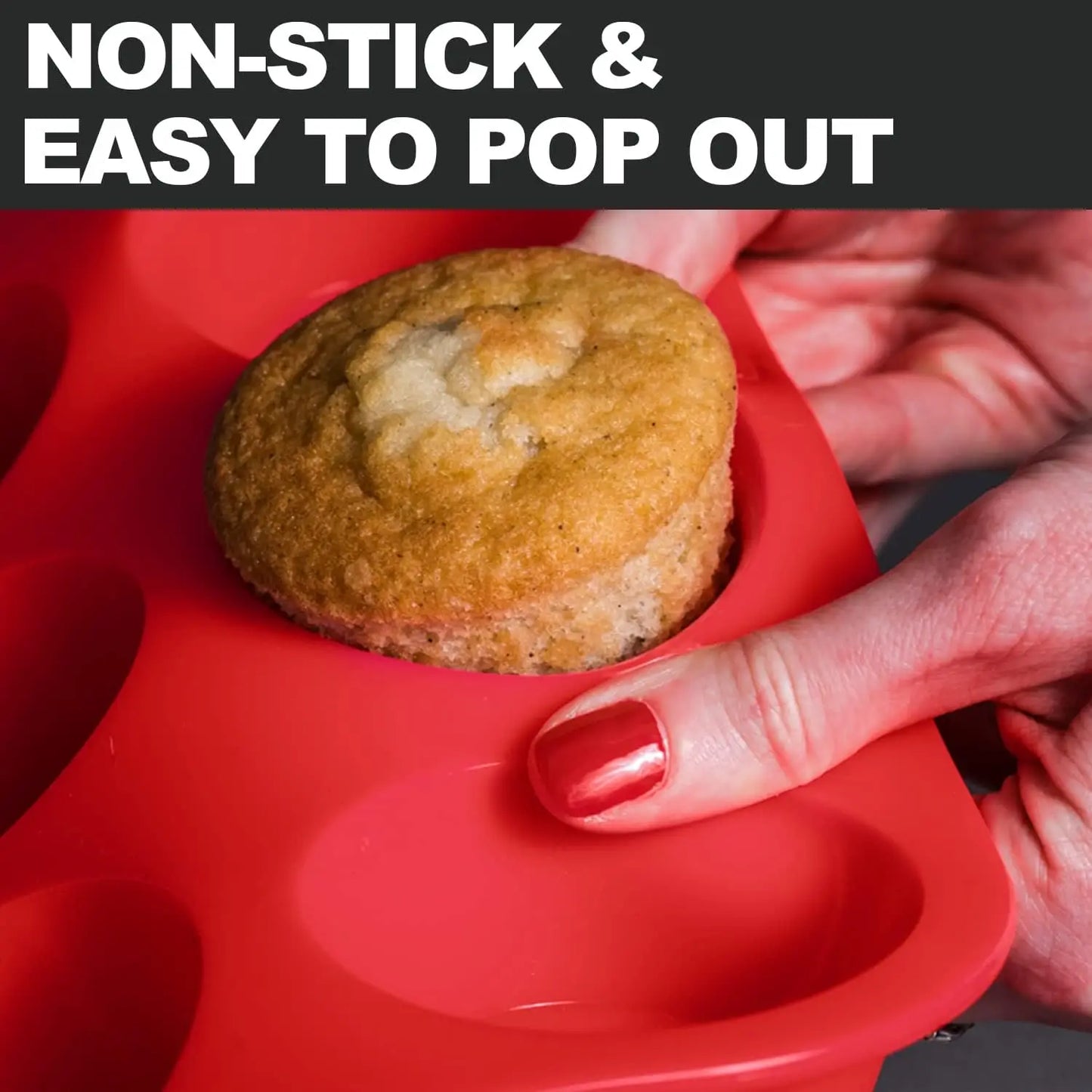 Silicone Muffin Pan - 6 Cup Baking Pan Non Stick Cupcake Molds | Oven Safe Silicone Tray - ZOOMNSTORE