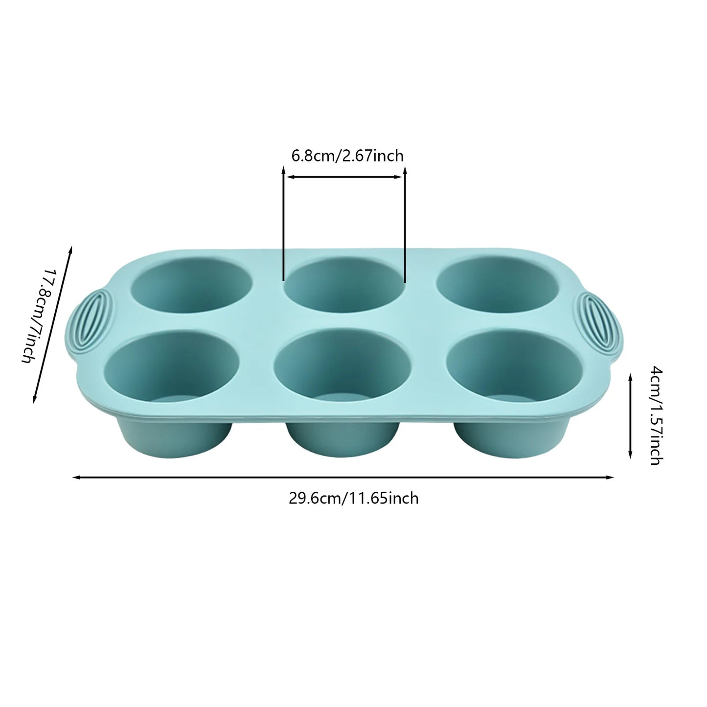 Silicone Muffin Tray with 6 Cups | Easy Clean Nonstick Muffin Mold for Cupcake & Cake Baking - ZOOMNSTORE